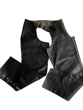 Bristol Golden Crown Leather Chaps Model 850 Size XL Black